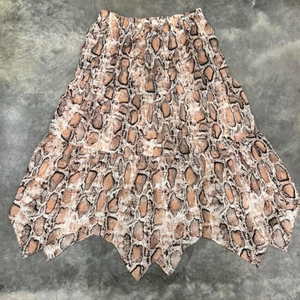 Long Snake Print Skirt - Large